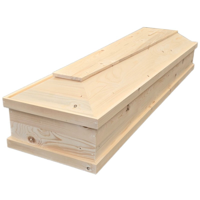 Straight wooden coffin